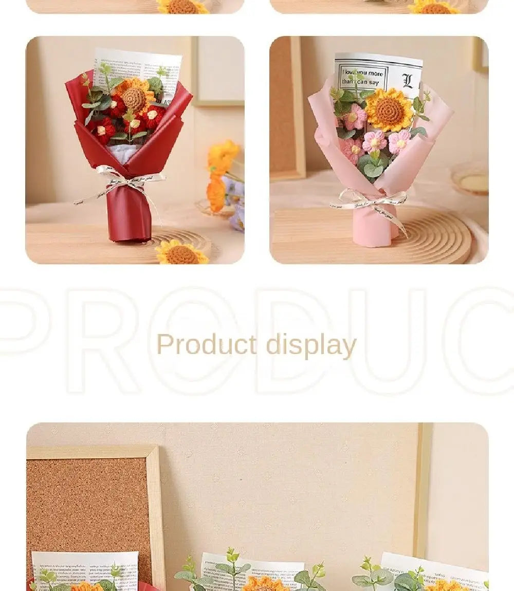 Artificial Flower Crochet Bouquet