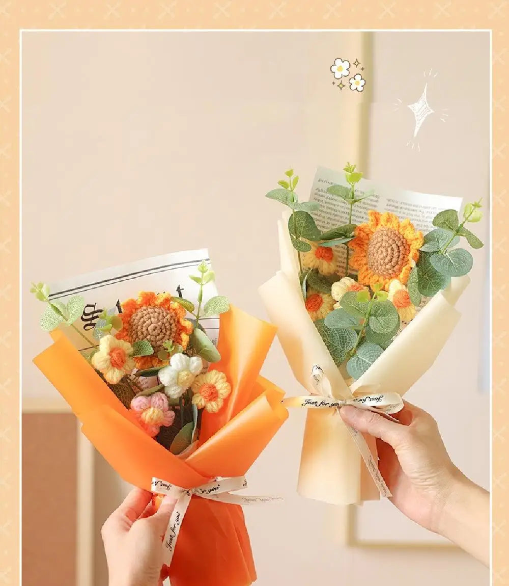 Artificial Flower Crochet Bouquet