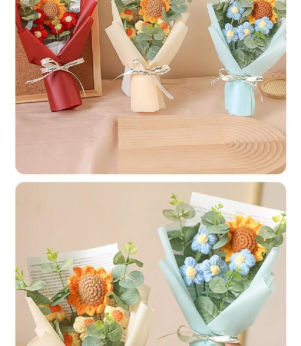 Artificial Flower Crochet Bouquet