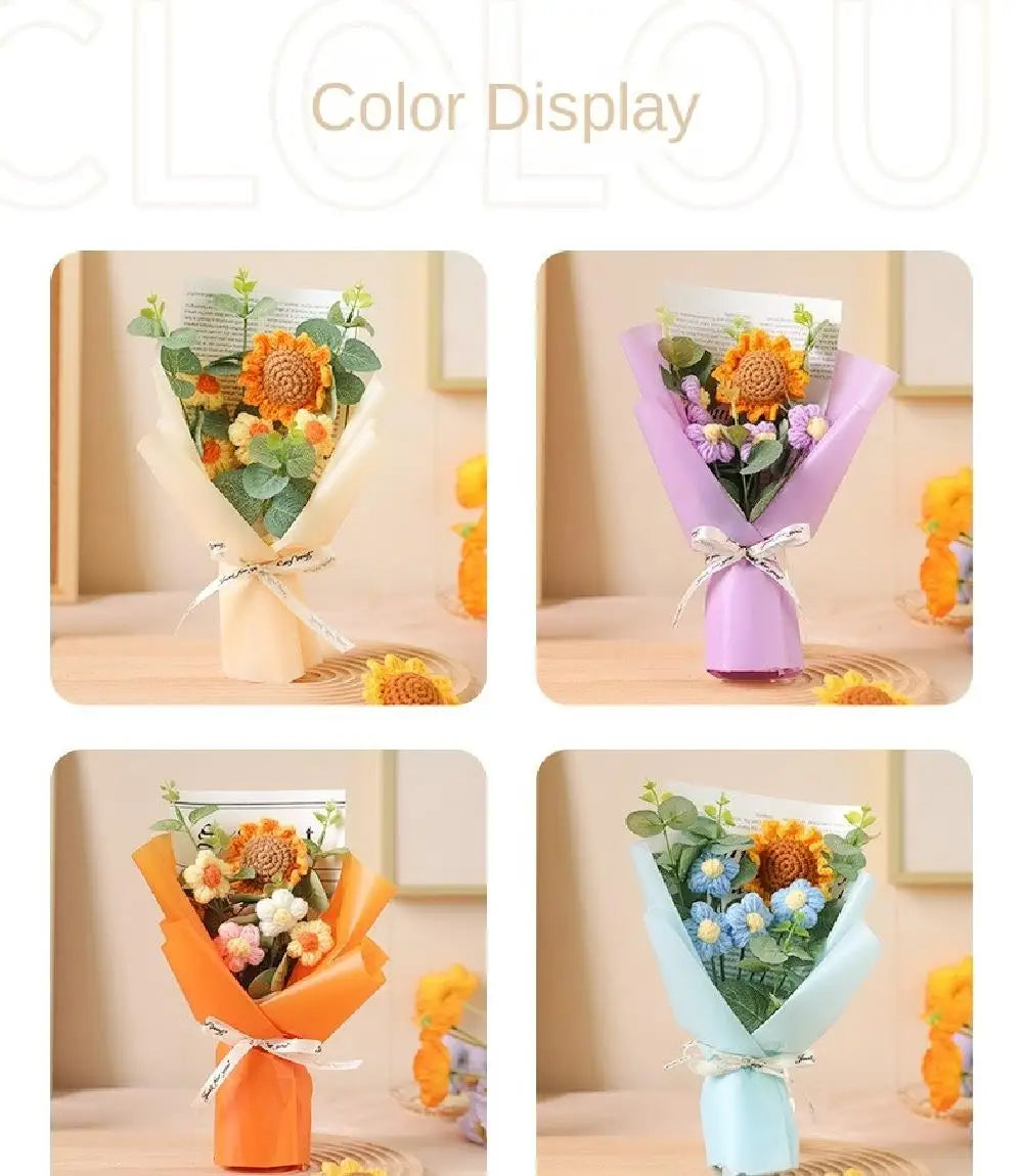 Artificial Flower Crochet Bouquet