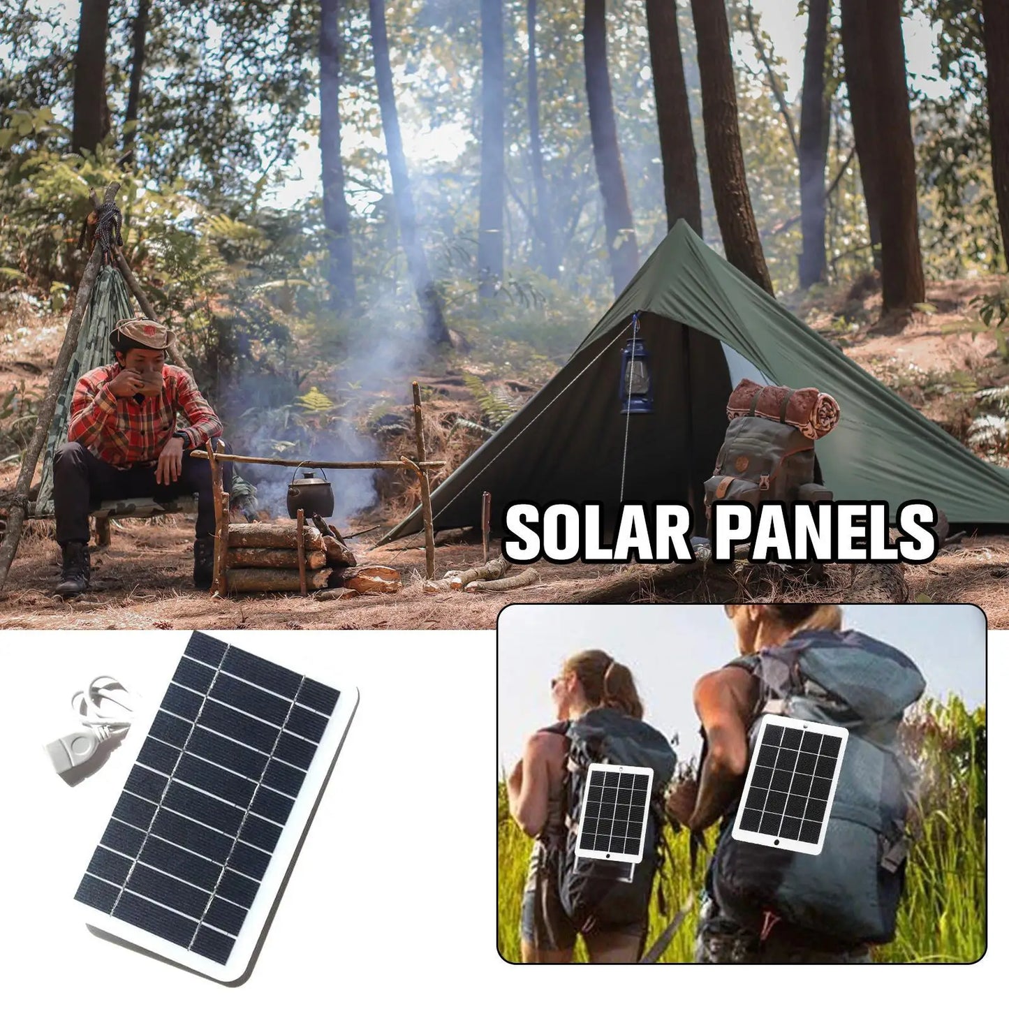 Solar Panel With USB Waterproof