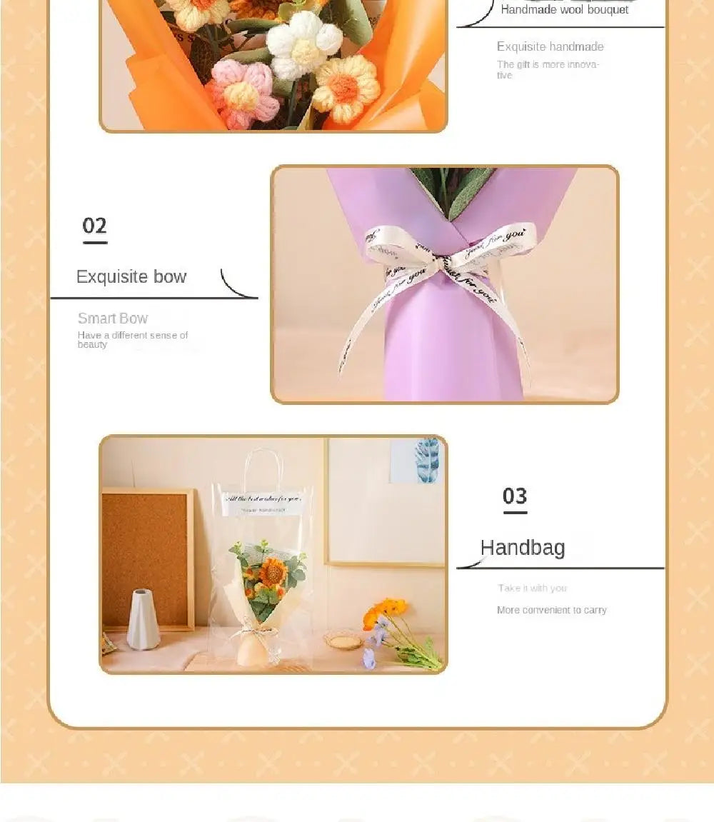 Artificial Flower Crochet Bouquet