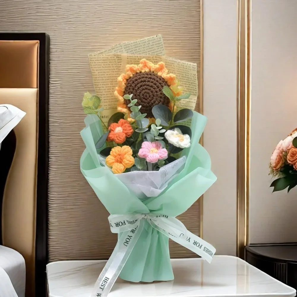 Artificial Flower Crochet Bouquet