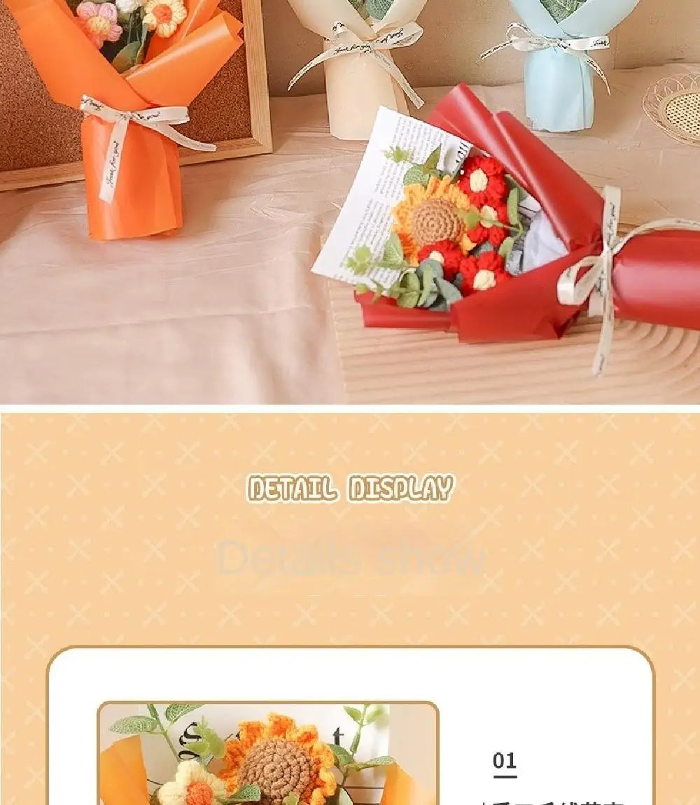 Artificial Flower Crochet Bouquet