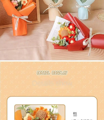 Artificial Flower Crochet Bouquet