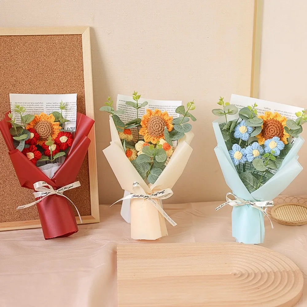 Artificial Flower Crochet Bouquet