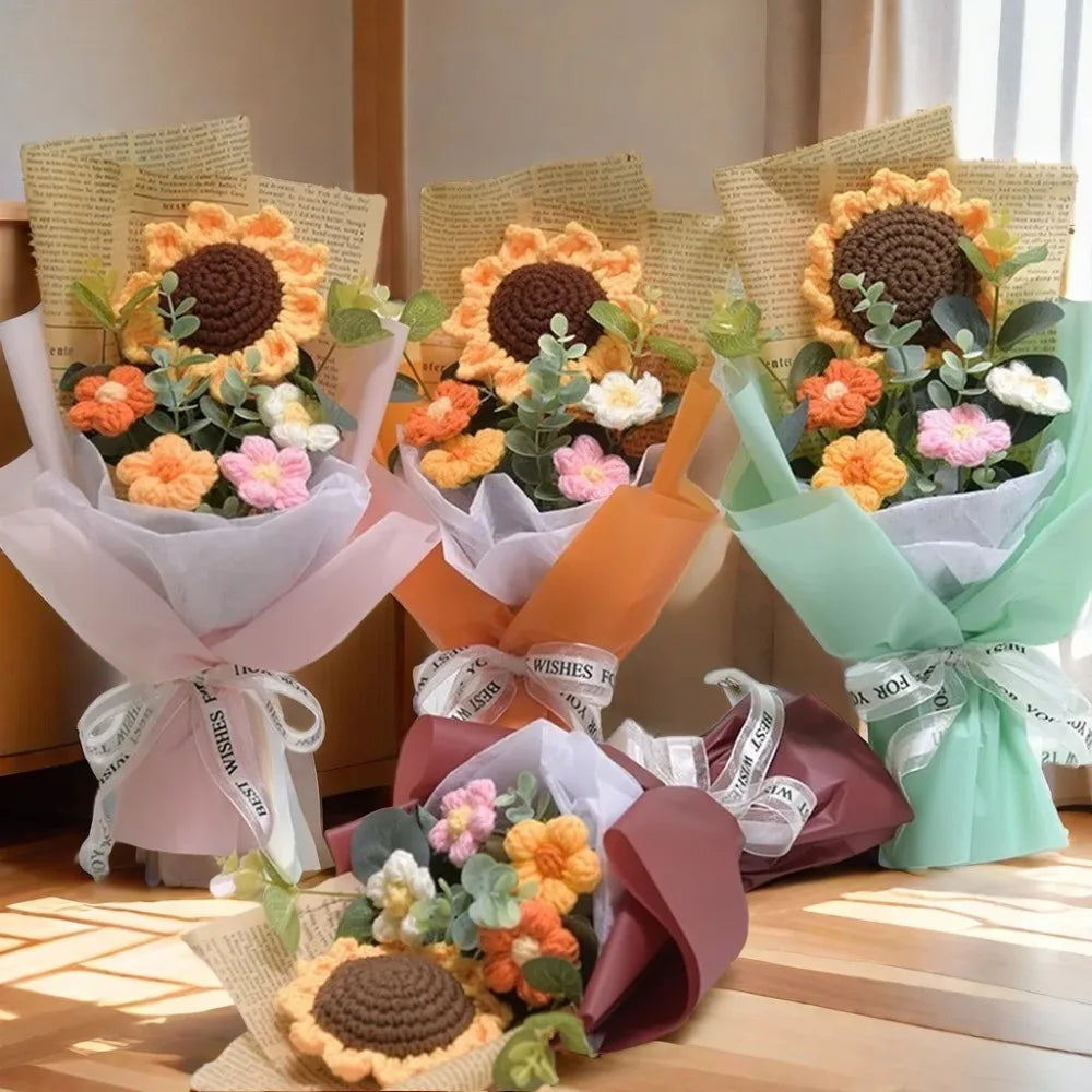 Artificial Flower Crochet Bouquet